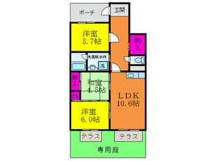 レジデンス吉川２号棟の物件間取画像